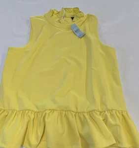 Ann Taylor Damen Petite Neu mit Etikett gelb ärmellos geraffter unterer Ausschnitt Größe M - Bild 1 von 9