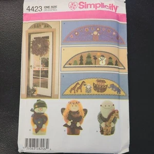 Simplicity 4423 Noah's Ark, Snowman & Angel Door Stops & Applique Arches UNCUT - Picture 1 of 2