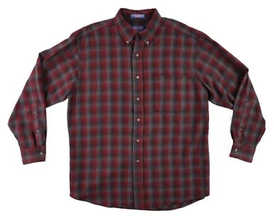 Camisa de vestir de lana a cuadros roja con botones talla L SIR PENDLETON AÑOS 90 Y2K de colección Foto 1 de 4