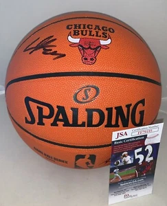 Lauri Markkanen NBA Replica Game Ball signed Chicago Bulls Logo Basketball JSA - Picture 1 of 2