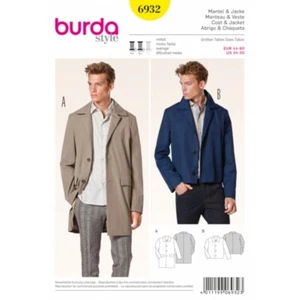 Burda Style Sewing Pattern 6932 Men’s Unsophisticated Classic Coats and Jackets - Picture 1 of 2