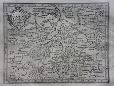Original antique map GERMANY, HESSE-KASSEL, 'Hassia', Mercator, Hondius, 1637