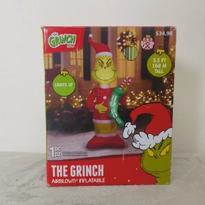 Caja abierta inflable de Navidad Gemmy Dr. Seuss EL GRINCH 5,5 pies iluminada por aire - Imagen 1 de 7