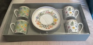 Porcelain Boxed Floral Espresso Set of 4 - Picture 1 of 5