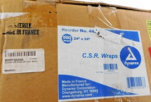 Dynarex 4424 CSR Wraps 20"" x 20"" 500/Scatola Involucro Sterilizzazione Autoclave Sigillato - Foto 1 di 3