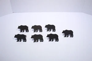 METAL NAPKIN RING SET BLACK BEAR Lot Of 7 Great Condition - Picture 1 of 8
