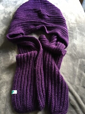 Mujer Invierno Capucha Sombrero Bufanda Envoltura Mantón Crochet Tejido Calentador de Cuello Bufanda Talla Única Foto 1 de 4