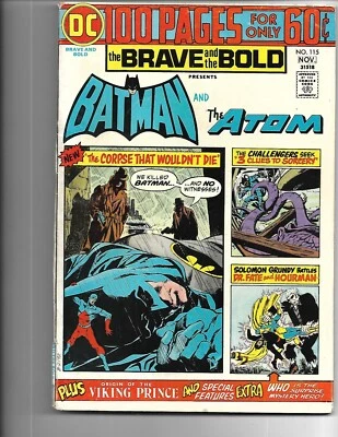 Brave and the Bold #115, 1975, 6.0, FINE, Vintage Batman and The ATOM team-up - Image 1 of 3