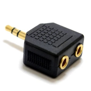 Kopfhörer Splitter Adapter 3,5 mm Stereo Stecker auf 2 x Stereo Steckdosen TRS - Bild 1 von 9