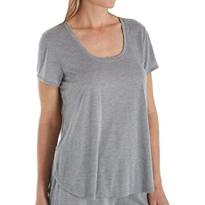 Josie by Natori Women's Modal Short Sleeve TOP, Heather Grey, S - Picture 1 of 1