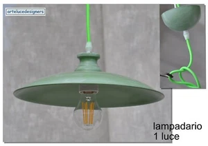 lampadario a sospensione stile vintage in metallo per bagno cameretta ingresso - Foto 1 di 5