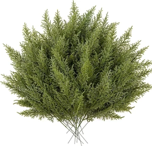 50 PCS Artificial Pine Stems, Christmas Greenery Cypress Pine Picks, Faux Cedar - Picture 1 of 12