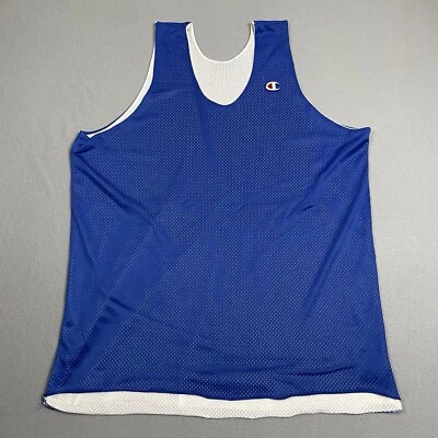 Camiseta sin mangas Champion vintage para hombre XL malla azul baloncesto en blanco hecha en EE. UU. Foto 1 de 4