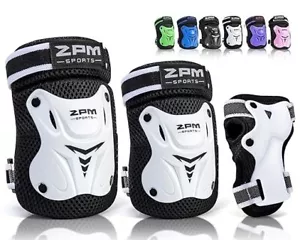 NEW Protective Gear Knee, Elbow & Wrist Pad Set - White, Large - Picture 1 of 7