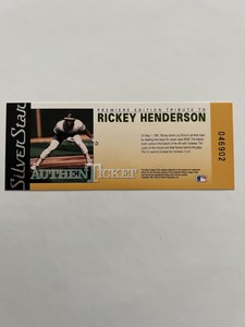 4 SAME RICKEY HENDERSON 1991 Silver Star Tribute #'d Tickets Oakland A's wSleeve