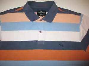 RODD AND GUNN NZ DESIGNER MENS LOVELRY STRIPED COTTON POLO SHIRT MEDIUM VGC - Picture 1 of 2