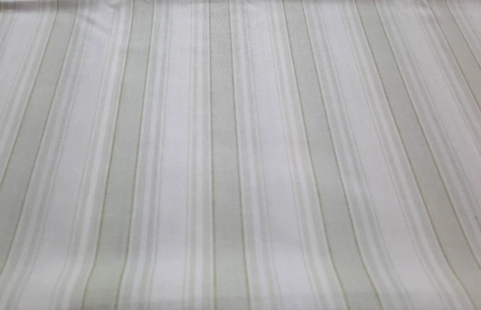 2 yds 'Treasures' by Shabby Chic Fabrics Green & White Striped Cotton - Image 1 of 4