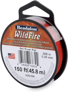 Beadalon Wildfire RED Beading Thread (.008") 50 Yards (150ft) - Picture 1 of 1