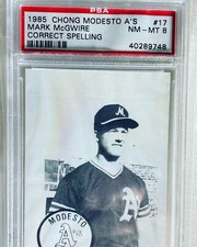 1985 chong Modesto A’s Mark McGwire GRADED PSA 8