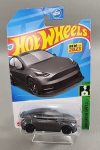 Hot Wheels Tesla Model Y  (HW, 2023) Dark Grey w/Clamshell Case - Picture 1 of 9