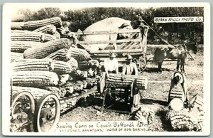 VAN BUREN AR CORN auf BAUERNHOF ÜBERTRIEBEN VINTAGE ECHTFOTO POSTKARTE RPPC - Bild 1 von 2