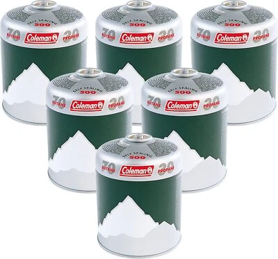 Coleman 6er Pack C500 Ventilk. Gas Hochleistungs-Butan/Propan-Gemisch (70/30)