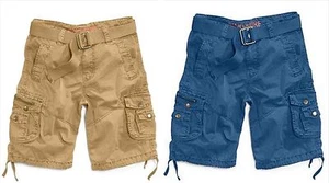 NUEVOS CON ETIQUETAS Talla 10 Grandes Pantalones Cortos de Carga para Niños con Cinturón Anillo de Fuego Azul Marino o Beige Nuevos - Imagen 1 de 2