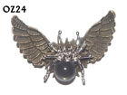 Steampunk Brooch Badge Pin Owl Wings Silver Spider Arachnid Gothic #Oz24