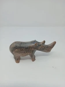 rhinocero figurine Stone Hand Carved Small Unbranded  - Picture 1 of 12