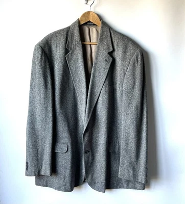 Croft & Barrow Hombres 50L 100% Seda Abrigo Deportivo Blazer Chaqueta Gris Negro Mancha LEER Foto 1 de 4