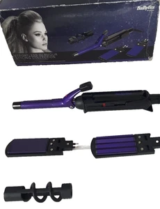 BABYLISS HEATED TONG HAIR MULTI HAIR STYLERS CURLERS INTERCHANGEABLE ATTACHMENTS - Picture 1 of 15