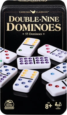 , Cardinal Classics Double Nine Dominoes Set in Storage Tin, Dominoes for Kids & - Image 1 of 4