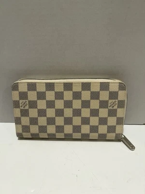 Louis Vuitton Damier Azur Zippy Zip Around Long Wallet Purse White Made France - Image 1 of 4