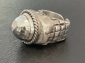 UNGLAUBLICHER SCHWERER SIGNIERTER DE CAROL STERLINGSILBER ABSTRAKTER RING!  Größe 8,75 - Bild 1 von 13