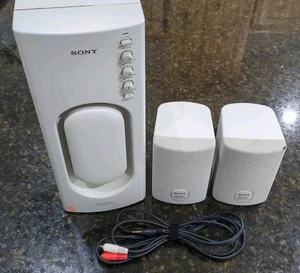 SONY SRS-D2PC SRS-002PC Subwoofer Retro 2.1 PC Głośniki Testowane Oczyszczone - Zdjęcie 1 z 23