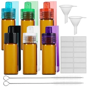 6 Stück Gewürzbehälter mit Löffel, 5 ml Mini Glas Gewürzspender, inklusive F... - Bild 1 von 7