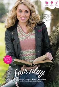 STRICKMUSTER TANK TOP 81-122cm FAIRISLE GESTREIFT GERIPPT DK SKM M8A - Bild 1 von 1