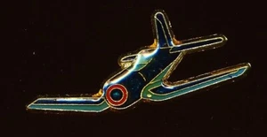 Vintage blau F4U Korsar Flugzeug Emaille Anstecknadel Hutnadel 1,5" - Bild 1 von 1