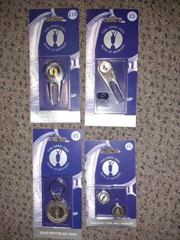 2003 The Open Royal St George Markers, Key Ring, Repair Forks New In Package Cover