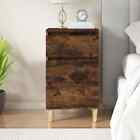 Wooden Bedside Table Drawers Storage Side Cabinet Bedroom Nightstand Smoked Oak