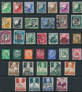 Stamp Germany Year 1934 Set WWII Airmail Workers Saar Hindenburg U - Picture 1 of 3