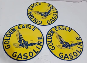 Golden Eagle Gasoline Porcelain Enamel Sign 12 x 12 Inches 1 Sided - Picture 1 of 5