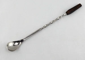 Vintage braun Bakelit Griff Bar Cocktail 10" lang gedreht Löffel MCM modern - Bild 1 von 6