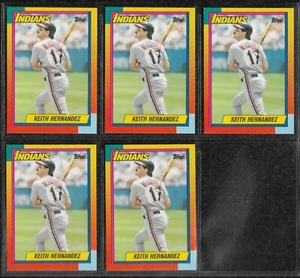 CASE BREAK 1990 TOPPS TRADED #39T KEITH HERNANDEZ 5-CARD LOT INDIANS CARDS METS - Bild 1 von 1