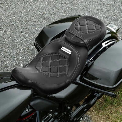 Asiento de conductor pasajero negro apto para Harley CVO Street Glide Road King 2009-2023 Foto 1 de 4