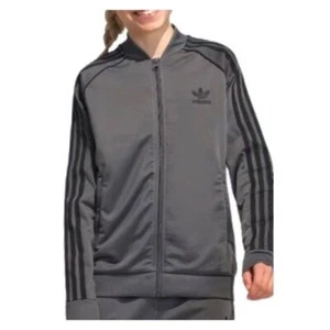 Adidas ADICOLOR SST Gray and Black Track Jacket Unisex Kids Size 4 - Picture 1 of 5