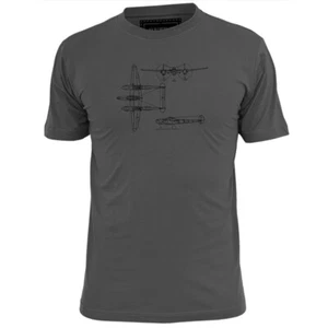 Camiseta para hombre Lightning P38 Fighter Aircraft Blueprint  - Imagen 1 de 2