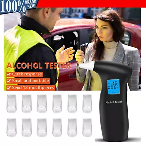 Digitaler Alkoholtester Promilletester Schnelltest Atemalkohol mit 12 Mundstücke - Bild 1 von 12