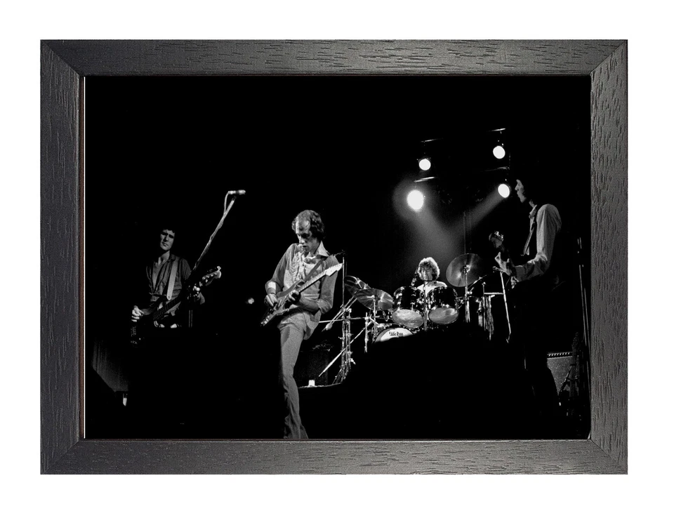 Dire Straits 4 Photo Rock Band Metal Guitar On Stage Black White Music Poster - Image 1 of 3