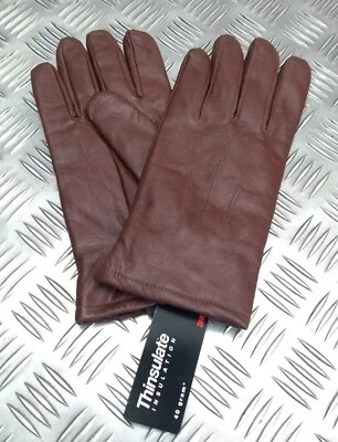Brown Leather 3 Dart Gloves with 3M Thinsulate Soft Lining Size 10 - NEW - Image 1 of 4